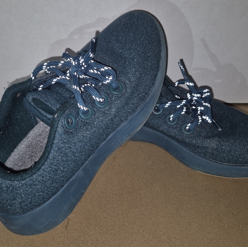 Allbirds Dark Teal Wool Sneakers with Patterned Laces